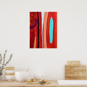 Bleu flamme 18 x 24 Affiche (Cuisine)