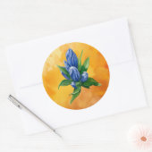 Bleu Fleur - Aquarelle Sticker en cercle floral (Enveloppe)