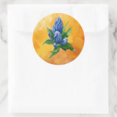 Bleu Fleur - Aquarelle Sticker en cercle floral (Sac)