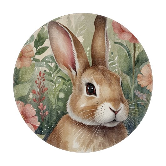 Bleu Fleurs et Bunny Dream Planche à découper en v (Devant)