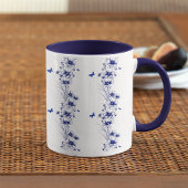 Bleu Fleurs motif tasse à café
