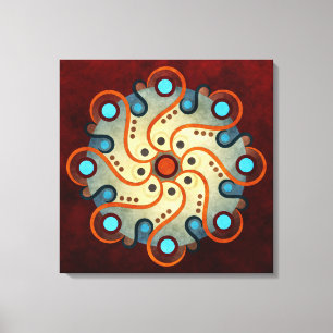 Bleu Floral Abstrait Vector Art Enveloppé Toile Pr