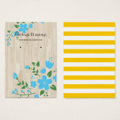 Bleu Floral Bois Rustique Arrière - plan Porte Car (Devant & derrière)