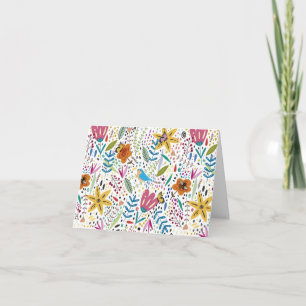 Bleu floral brillant à l'intérieur de la carte de