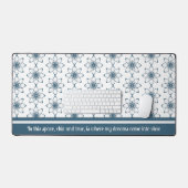 Bleu Floral Chic Ambitionnel de Bureau (Clavier et souris)