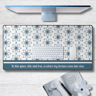 Bleu Floral Chic Ambitionnel de Bureau
