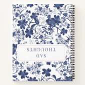 Bleu Floral Double Pensées Diverses Journal Carnet (Dos)