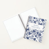 Bleu Floral Double Pensées Diverses Journal Carnet (Intérieur)