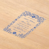 Bleu Floral Faire-part de mariage romantique (Poser)