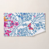 Bleu Floral Feminine papillons motif (Serviette à main)