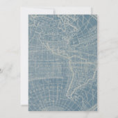 Bleu Floral Hot Air Baby shower Invitation (Dos)