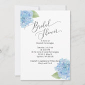 Bleu floral Hydrangea nuptiale douche Invitation (Devant)
