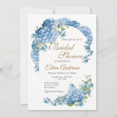 Bleu Floral Jardin nuptiale invitation à la douche (Devant)