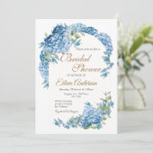 Bleu Floral Jardin nuptiale invitation à la douche (Debout devant)