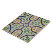 bleu floral jaune azulejos moderne Carreaux (Côté)
