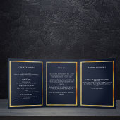 Bleu floral or photo tri-pli programme funéraire