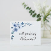 bleu floral serez-vous ma carte de femme de ménage (Debout devant)