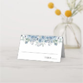Bleu Floral Tea Heure Mariée DoucheNom Cartes de l (Devant)