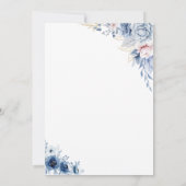 Bleu Floral Tea Party Anniversaire Invitation (Dos)