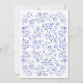 Bleu Floral Tea Party Bridal Douche Invitation (Dos)