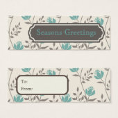 Bleu Florals Balises cadeaux, Cartes de profil (Devant & derrière)