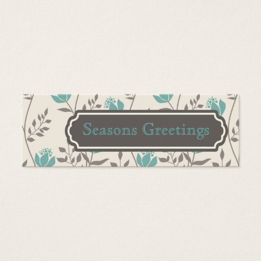 Bleu Florals Balises cadeaux, Cartes de profil (Devant)
