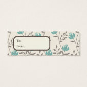 Bleu Florals Balises cadeaux, Cartes de profil (Dos)
