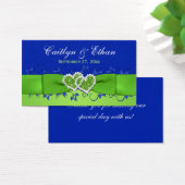 Bleu, Flore verte, Coeurs Mariage Favor Balise (Bureau)