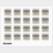 Bleu Flourish Bordure Enregistrer Stickers Date (Feuille)