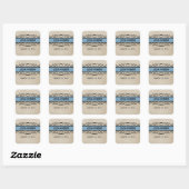 Bleu Flourish Bordure Stickers Mariage (Feuille)