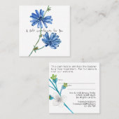 Bleu Flower CADEAU CERTIFICAT AJOUTER LOGO Affaire (Devant / Derrière)