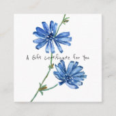 Bleu Flower CADEAU CERTIFICAT AJOUTER LOGO Affaire (Devant)