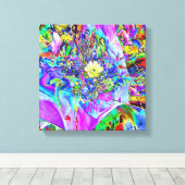 Bleu fluorescent, Lavande et toile jaune (Insitu (Plancher de Bois))