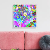 Bleu fluorescent, Lavande et toile jaune (Insitu(Salon))