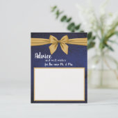 Bleu foncé avec carte de conseil Bow or (Debout devant)