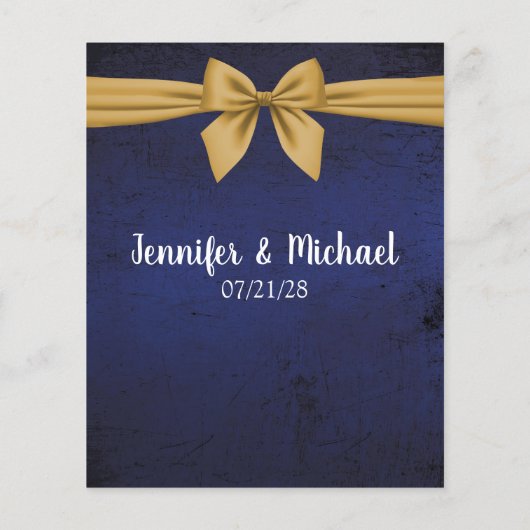 Bleu foncé avec carte de conseil Bow or (Dos)