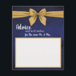 Bleu foncé avec carte de conseil Bow or<br><div class="desc">Arrière - plan bleu foncé superbe attaché avec une image d'arc or. La papeterie est imprimée, pas de ruban réel. Personnalisez notre superbe papeterie avec vos détails de l'événement facilement et rapidement, appuyez simplement sur le bouton customiser. La coordination à l'envers est incluse. Les articles correspondants pour compléter votre collection...</div>
