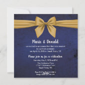 Bleu foncé avec Faire-part Mariage or (Dos)