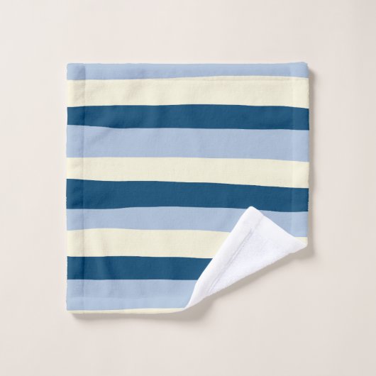 Bleu foncé, Bleu clair et Crème (Gant de toilette)