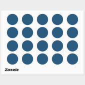Bleu foncé classique - Sticker rond (Feuille)