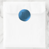 Bleu foncé Double Monogramme Faux Stickers Cire Sc (Sac)