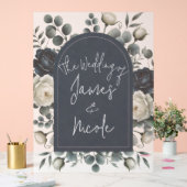 Bleu foncé et blanc Moderne Floral Mariage (Mariage)