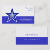 Bleu foncé étoile carte de visite bleu blanc (Devant / Derrière)