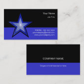 Bleu foncé étoile carte de visite bleu noir (Devant / Derrière)