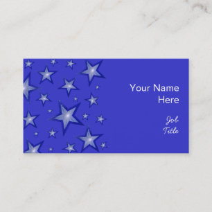 Bleu foncé étoiles carte de visite côté bleu