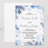 Bleu foncé Invitations de mariage d'hiver (Devant / Derrière)