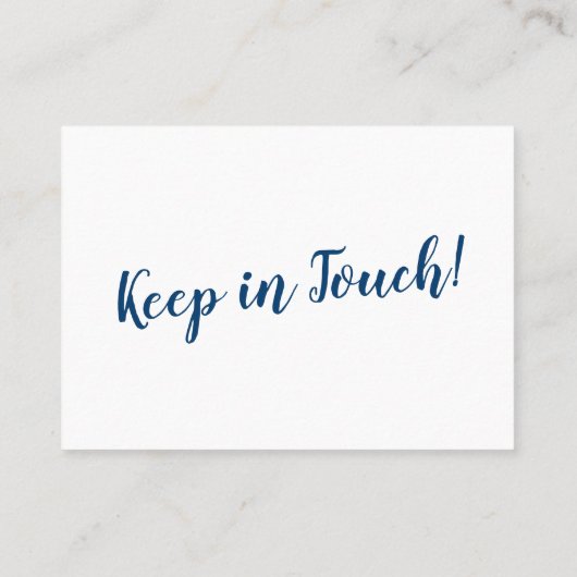 Bleu foncé minimal sur blanc Carte de changement d (Dos)