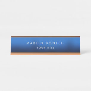 Bleu foncé Noir moderne minimaliste Plaque