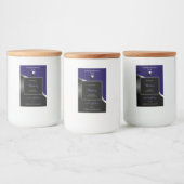Bleu foncé Noir Wavy Coeurs d'argent Étiquettes de (Bouteilles)