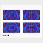 Bleu foncé Orb rectangle autocollant (Feuille)